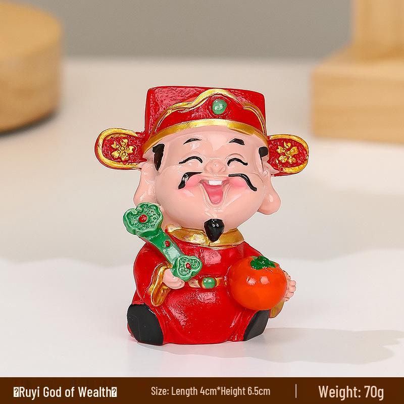 Resin Car Decoration: God of Wealth Ornament for Home & Cake