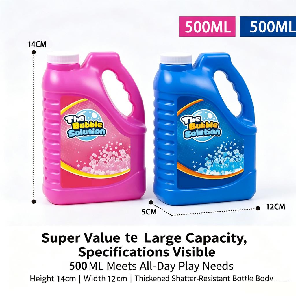 Bubble Solution Refill 500Ml Non-Toxic Liquid For Kids Safe Bubble Machine Refill Gentle Formula For Outdoor Fun