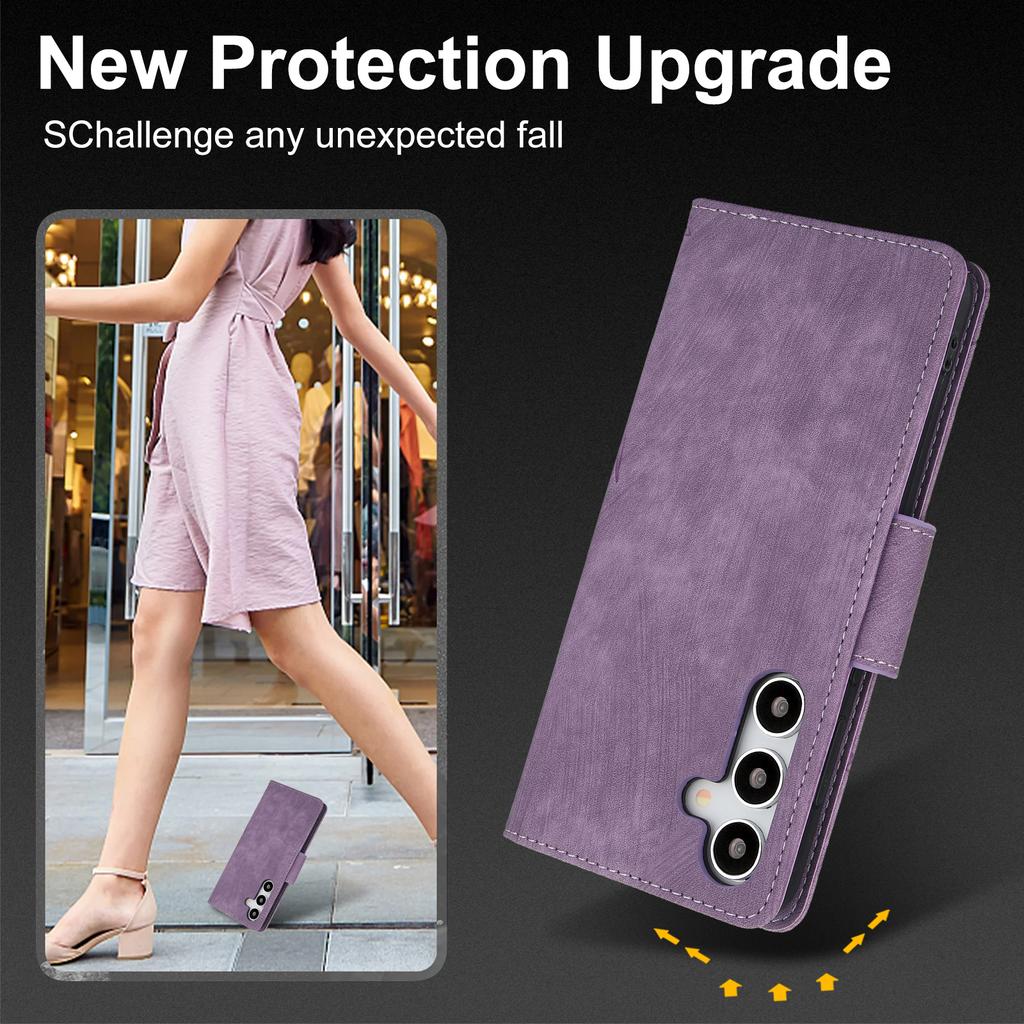 SY-001 For Samsung Galaxy S25 Case Flower Butterfly Leather Wallet Phone Cover with Hand Strap
