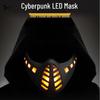 Cyberpunk LED Half Face Mask - Halloween Party Costume Accessory
