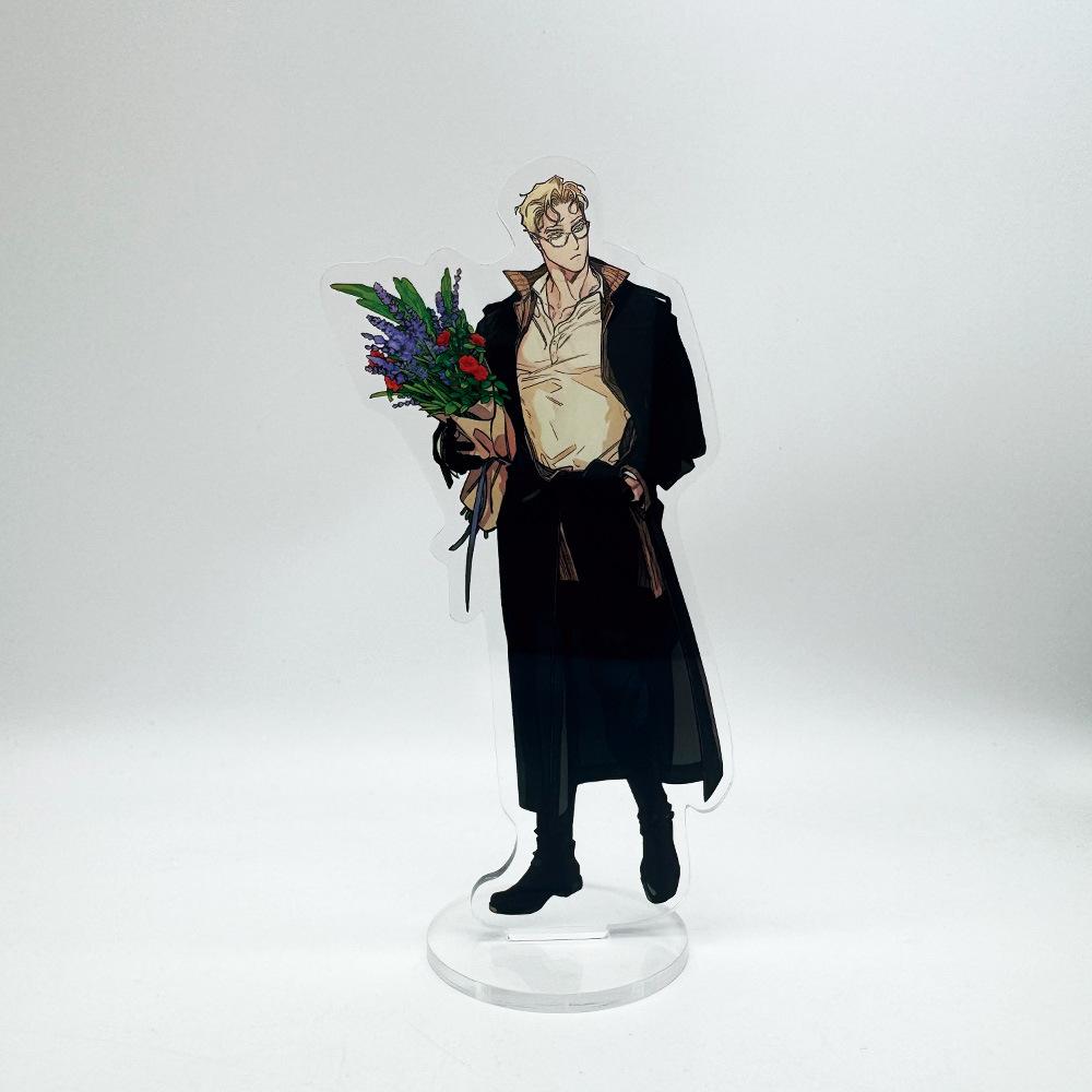 

Roses And Champagne Korean Anime Peripherals Acrylic Stand Collectible Table Ornaments Creative Birthday Gifts For Friend Plaything