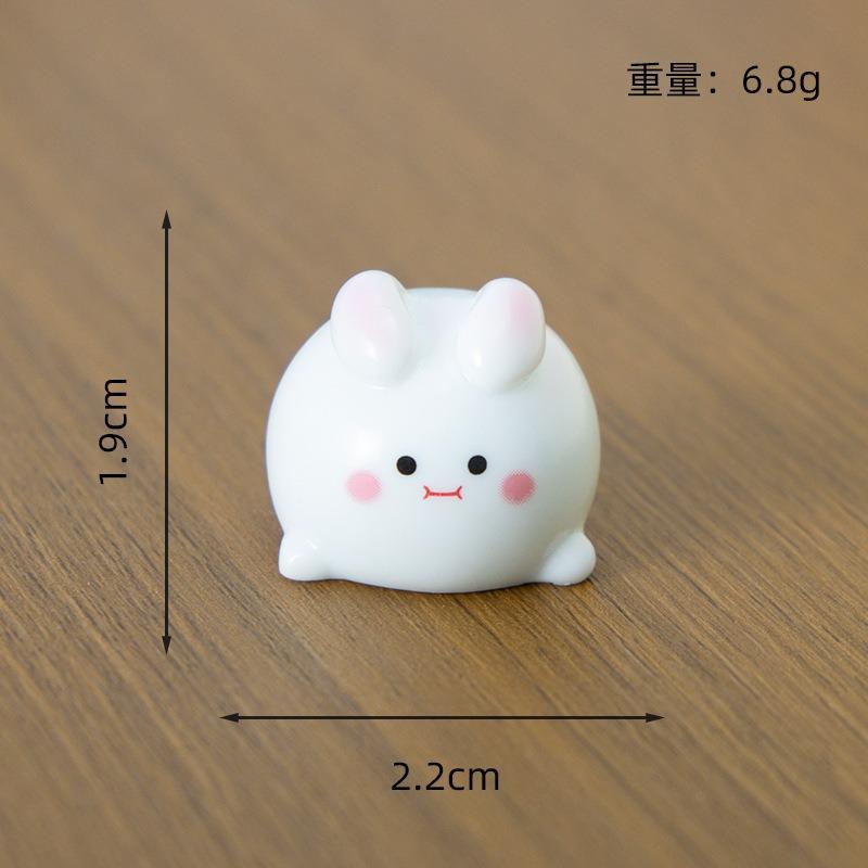 6Pcs Animation Cute Sphere Animal Micro Landscape Desktop Decoration Decorations Plump Bunny Rice Dumpling Diy Accessories