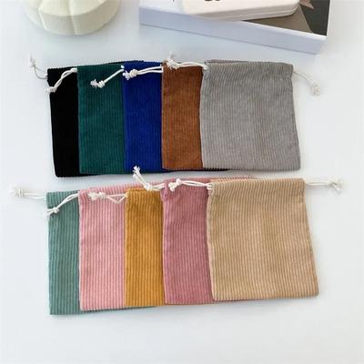 Borsa Portaoggetti in Velluto a Coste Monocolore Fresca Sacchetti con Coulisse Borsa Cosmetica Borsa per Trucco da Donna Grande Capacità Portamonete Pochette Portamonete