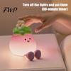 Cute Eggplant Night Light Light, Tap Touch Control Bedside Lamp, 3 Brightness Levels & Kids Bedroom Lighting Auto 30-Min Timer, USB Rechargeable