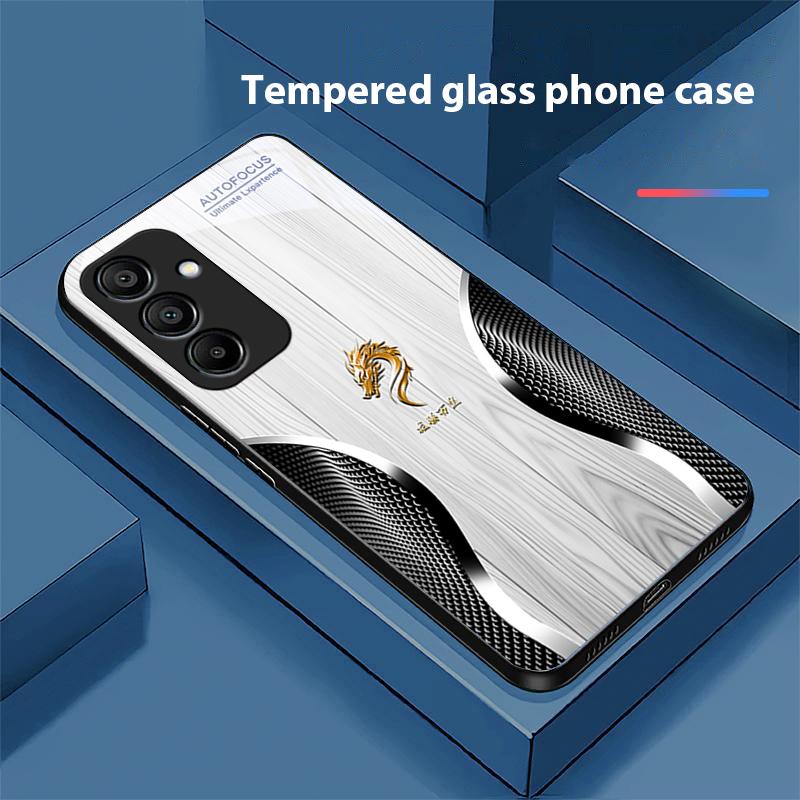 

Деревянный Дракон Черный Для Samsung Galaxy A15 5G 54 4G 51 50 24 35 90 71 12 51 53 52S 80 22 34 Черный Чехол для телефона из закаленного стекла For Samsung A34 5G