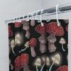 Mushroom Print Shower Curtain Bathroom Decor With Tassels Rod Pocket Waterproof Fabric Red White Mushroom Pattern Shampoo Bath M