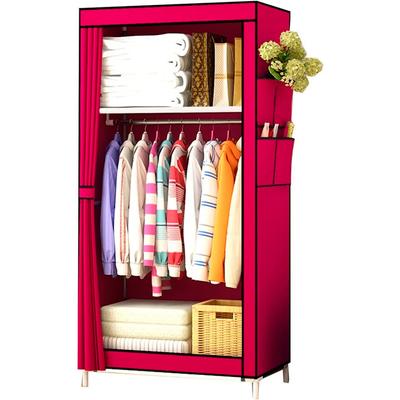 Stoffkleiderschrank mit Seitentaschen Home 160x70x45cm
