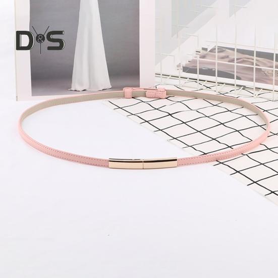 Gürtel aus Kunstleder für Damen, verstellbar, dünnes Design, Druckknopf-Bund, dekorativer Kleidergürtel, Bekleidungszubehör