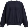 Solid Color Letter Embroidered Crew Neck Pullover Loose Long Sleeve Sweatshirt Men Sweatshirt Navy-Blue CY395-B5H