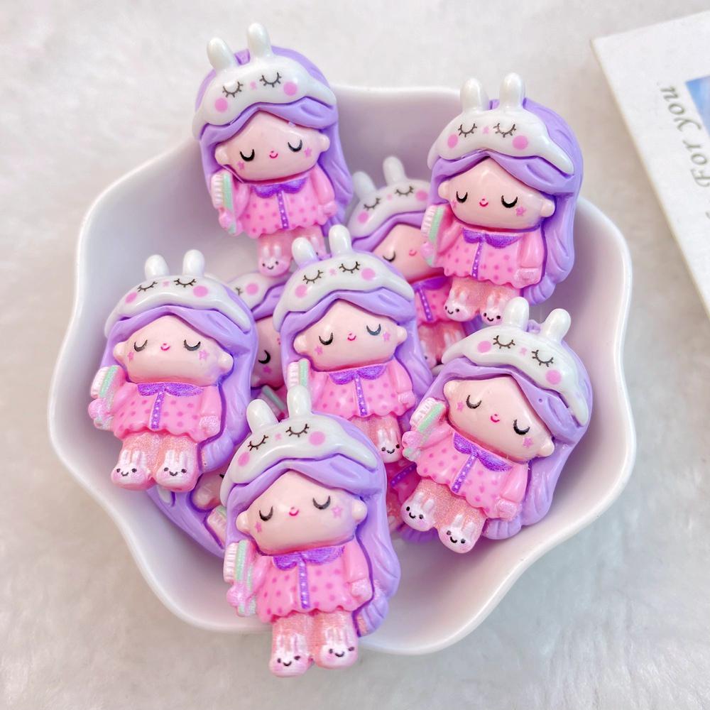 8Pcs New Cute Cartoon Animal Little Girl Series Flat Back Ornament Jewelry Bows Accessories