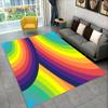 Illusion Regnbue Kromatisk Farge Områdeteppe, Teppe for Hjem Stue Soverom Sofa Dørmatte Dekor, barn Sklisikker Gulvmatte 3D