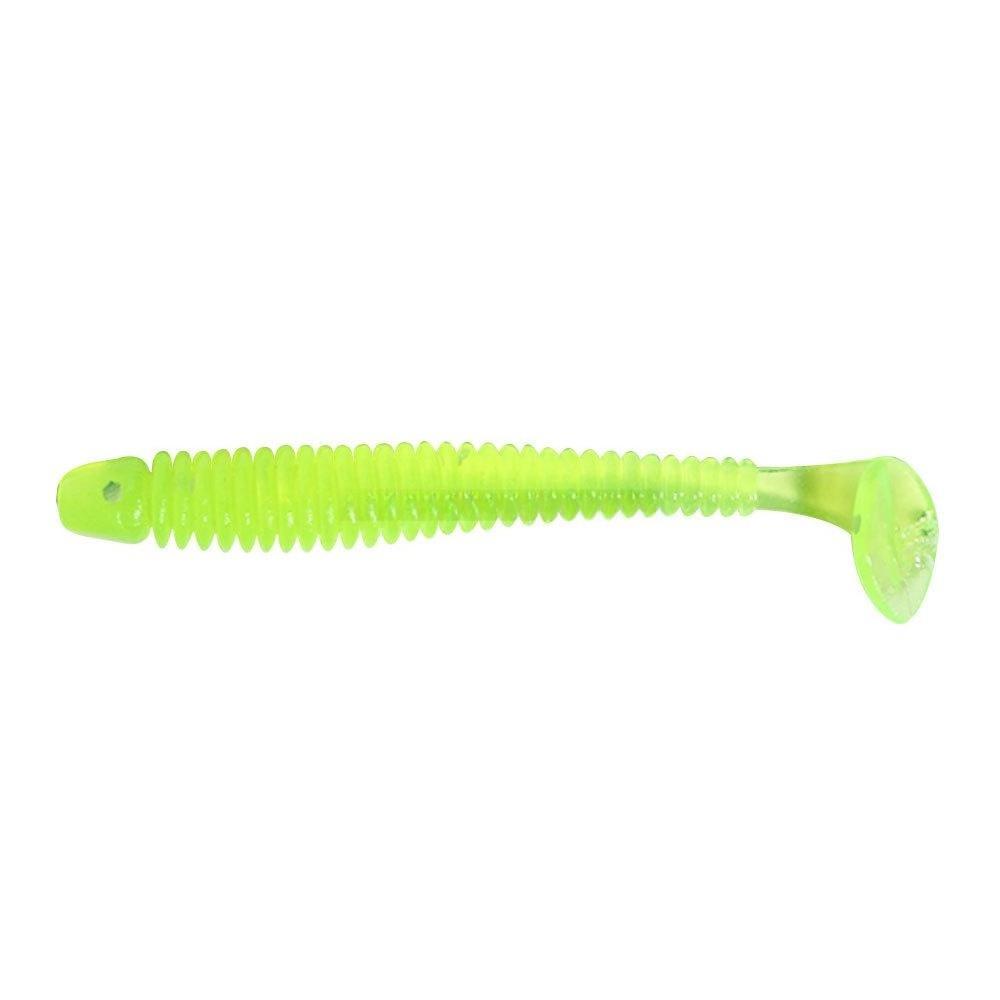 1 PACCO 5,5 cm 0,6 g 50 pezzi/sacchetto Esca artificiale morbida in plastica tipo verme con coda a palette