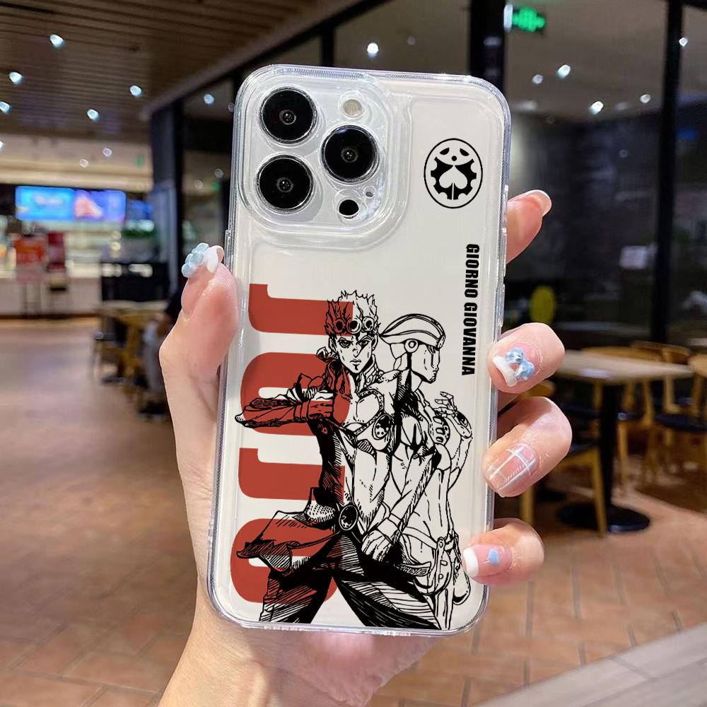 

JoJo Bizarre Adventure Phone Case for iPhone 17 Air 16 15 14 Plus 13 12 11 Pro Max X Xs XR 8 e Soft TPU Transparent Cover iPhone 11