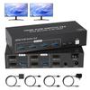 4K HDMI KVM Switch 2 Monitor 2 Computer Dual Monitor Support 4K@60Hz KVM Switcher 2PC Extended Display 2 Ports Sharing 4 USB 3.0 Hub Keyboard Mouse De