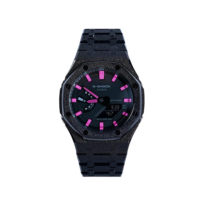 Casio Men Liquid Crystal,Analog Dual Display Series Black Watch GA-2100-7A(Watch8--)