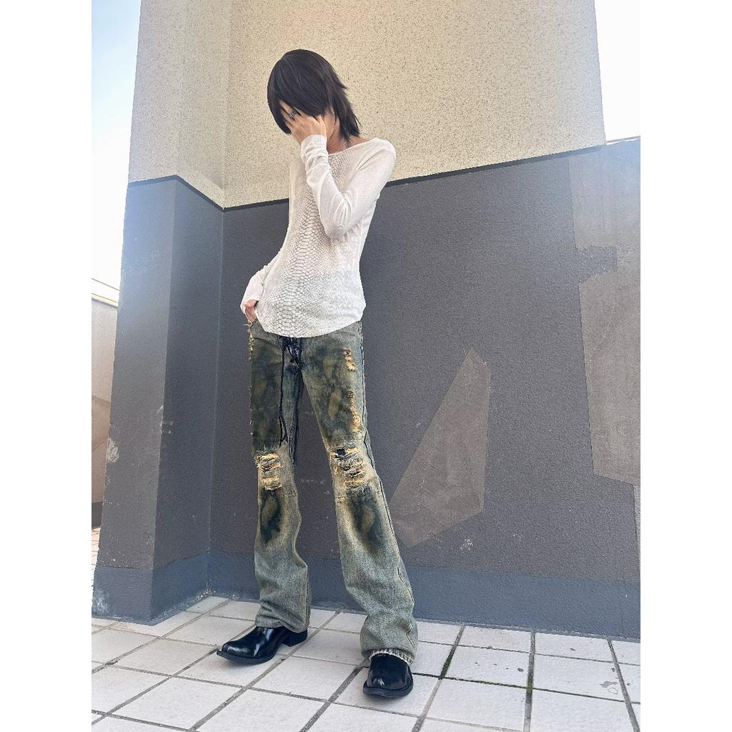 2KWEIRD Y2k Snakeskin Print T-shirt Grunge Aesthetics Long Sleeve Knitted Tops Vintage 2000s Streetwear American Retro