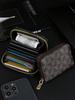 Stylish Checkered Pattern Card Holder - Vintage Zipper Small Wallet - Portable Lightweight Card Case for Men and Women