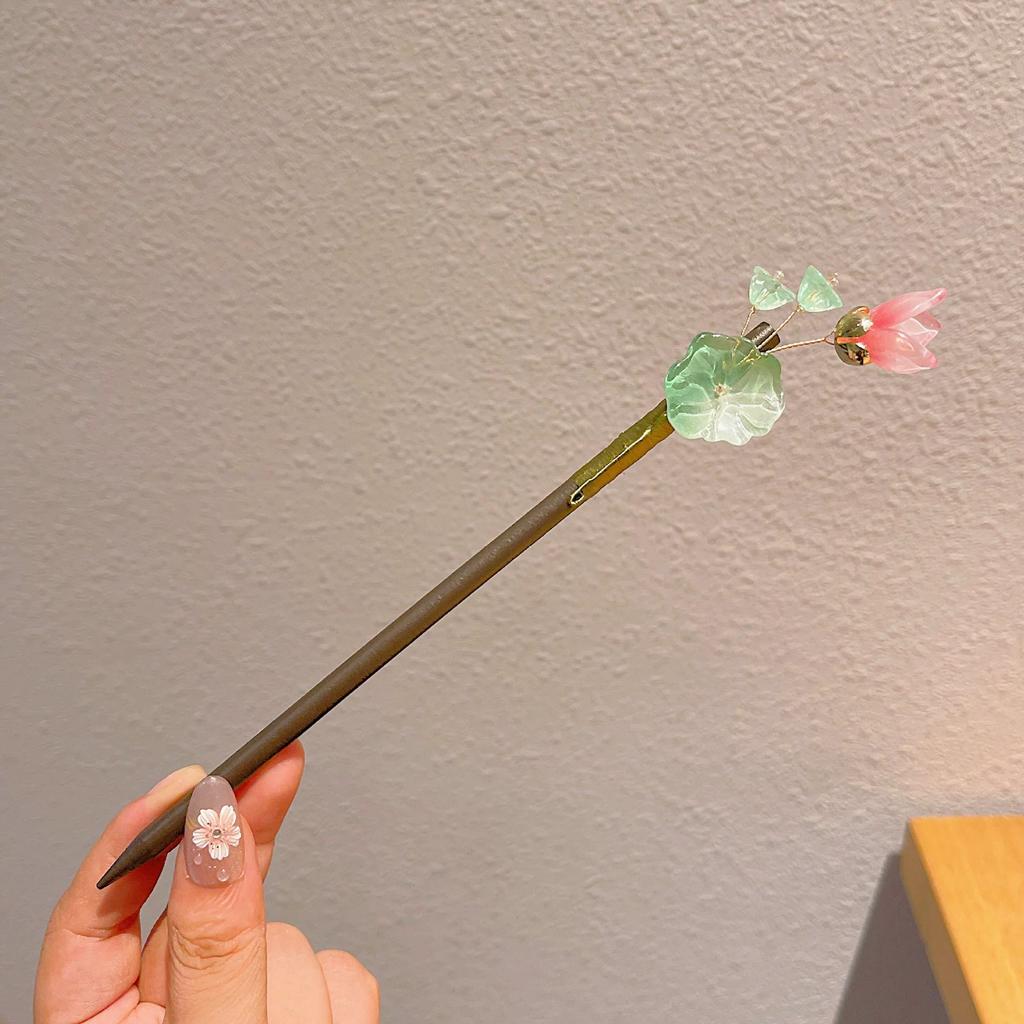 Wooden New Chinese Style Hairpin Women's Ancient Style Horse Face Skirt Accessories High-End Hanfu Step Rocking Women Hair Stick