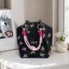 Knitted Tote with Woven Ring Buckle, 3D Magnetic Snap Handbag & Clutch