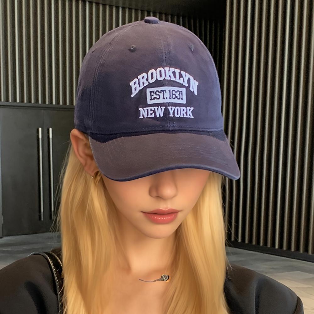 Adjustable Brooklyn NY Logo Embroidered Baseball Cap For Women , Lightweight And Breathable Sport Cap, One Size Fits Most
