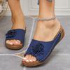 Fashion Flower Sandals Women Shoes Fashion Wedge Ladies Shoes Outdoor Slip On Women's Sandals Elegant Female Sandalias Mujer Footwear