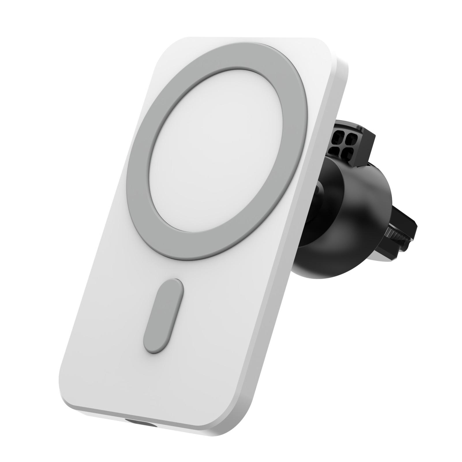 

Портативное беспроводное автомобильное зарядное устройство мощностью 15 Вт, магнитный держатель для телефона, автомобильное зарядное устройство, вращающееся на 360 градусов, держатель для мобильного телефона белый