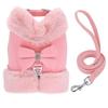 Kangdarpet Small Dog Vest Leash, Teddy Bichon, for Going Out, Autumn and Winter with Fleece, Pet Cat, Chest Fabric