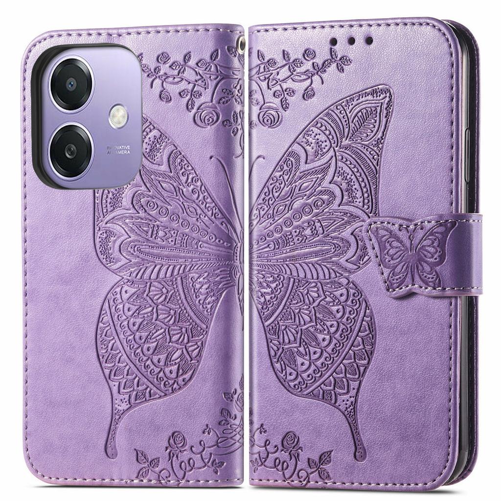 For Oppo A3x 5G Case PU Leather Wallet Phone Cover Butterfly Pattern