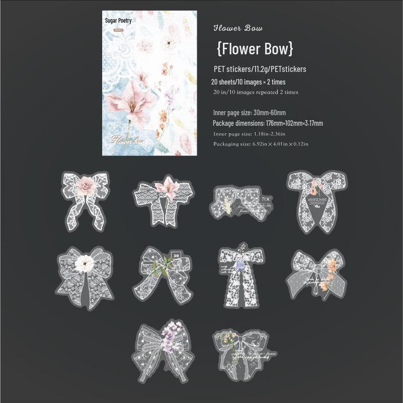 Lace Floral Dance: Retro Floral & Butterfly Sticker Pack for Journals