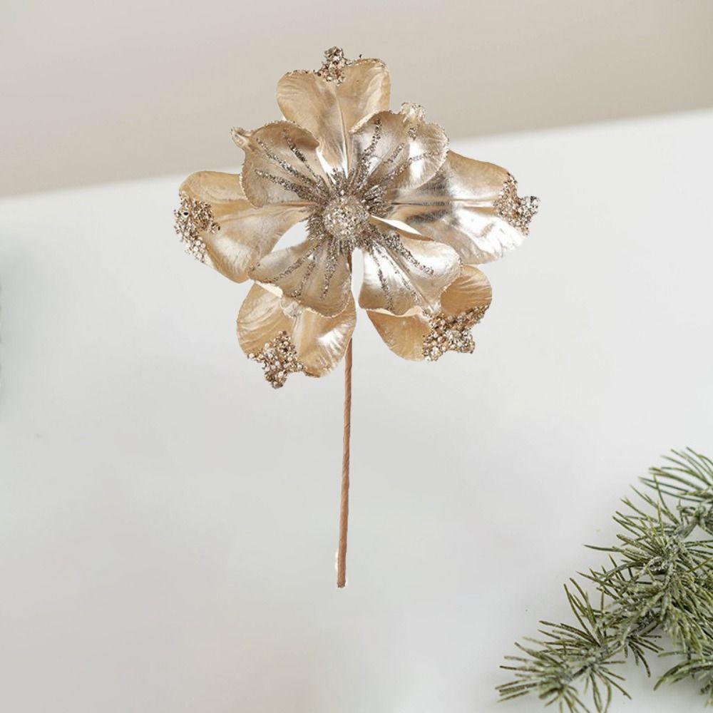 DIY Artificial Xmas Flower High-grade Glitter Flower 23CM Simulation Christmas Flower  Party