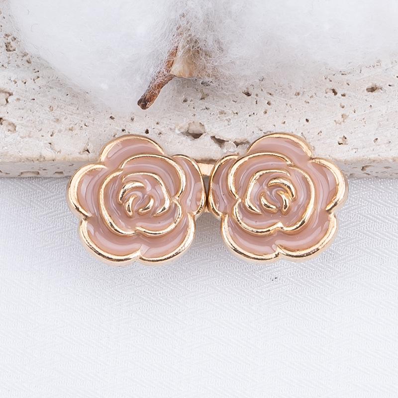 Rose Waist-Cinching Button: Metal-Free, Stitch-Free, Detachable Hook-and-Eye for Jeans