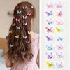 10Pcs Colorful Gradient Double-Layer Organza Butterfly Hair Clips With  Cute Princess Hair Accessories