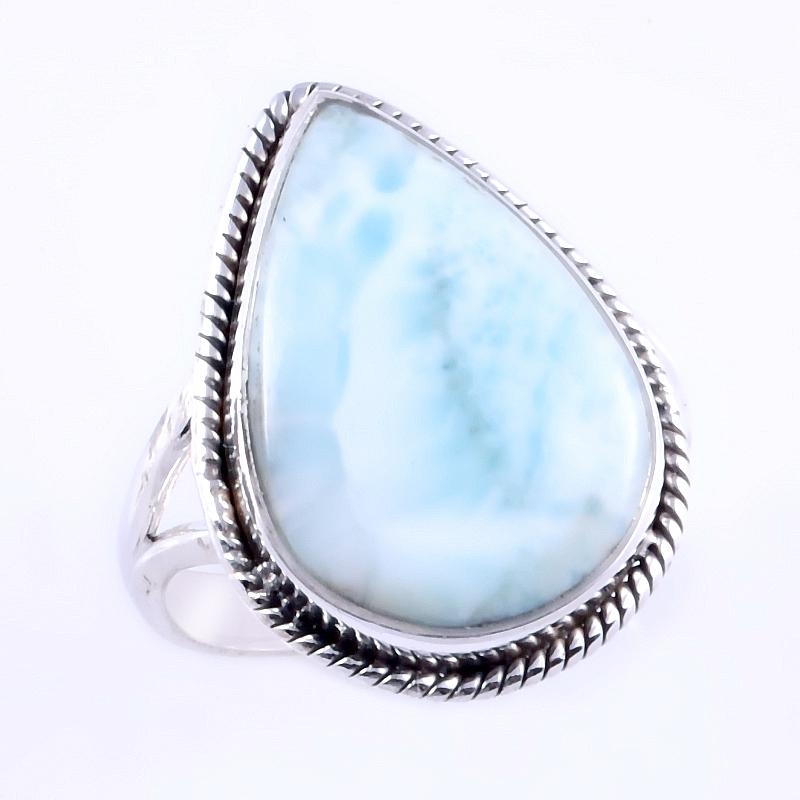 Natural Republic Larimar Gemstone Handmade 925 Sterling Silver Ring S.7.5" N2y42