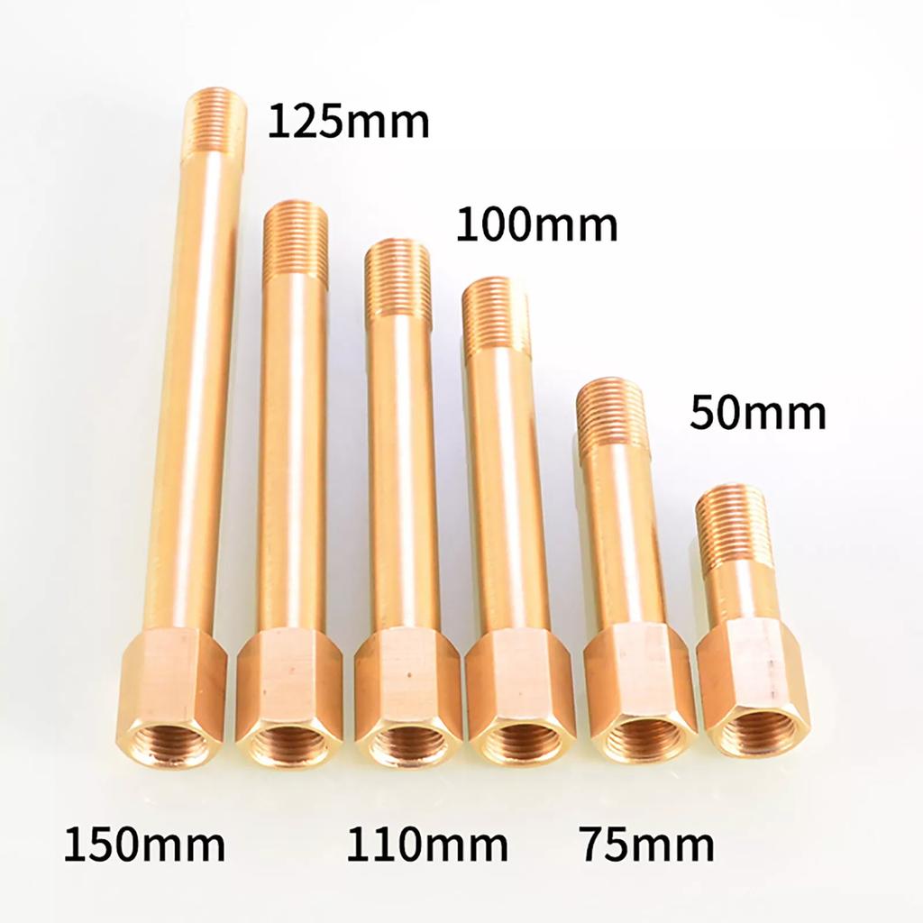 1/2/5/10pcs 1/8" 1/4" 3/8" Male To Female Brass BSP Thread Extension Connectors Pipe FittingLength 50/75/100/110/125/150mm