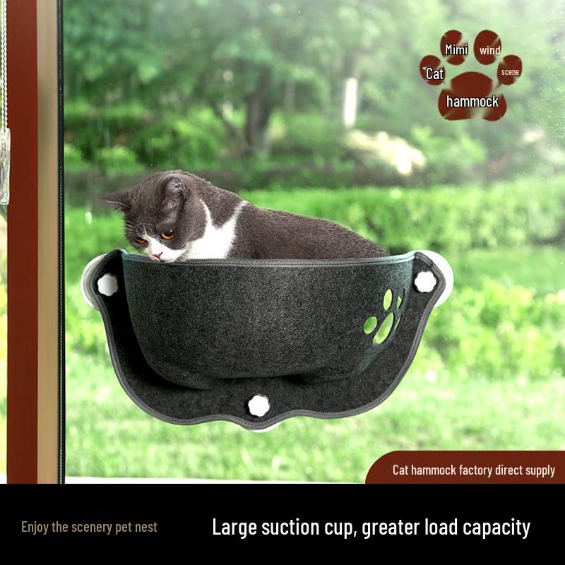 Abnehmbare Saugnapf-Katzenhängematte mit Glas-Mondsichel-Design zum Sonnenbaden