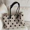 Solid Black Nylon Tote Bag Multi-compartment Large Capacity Handbag  Commuting