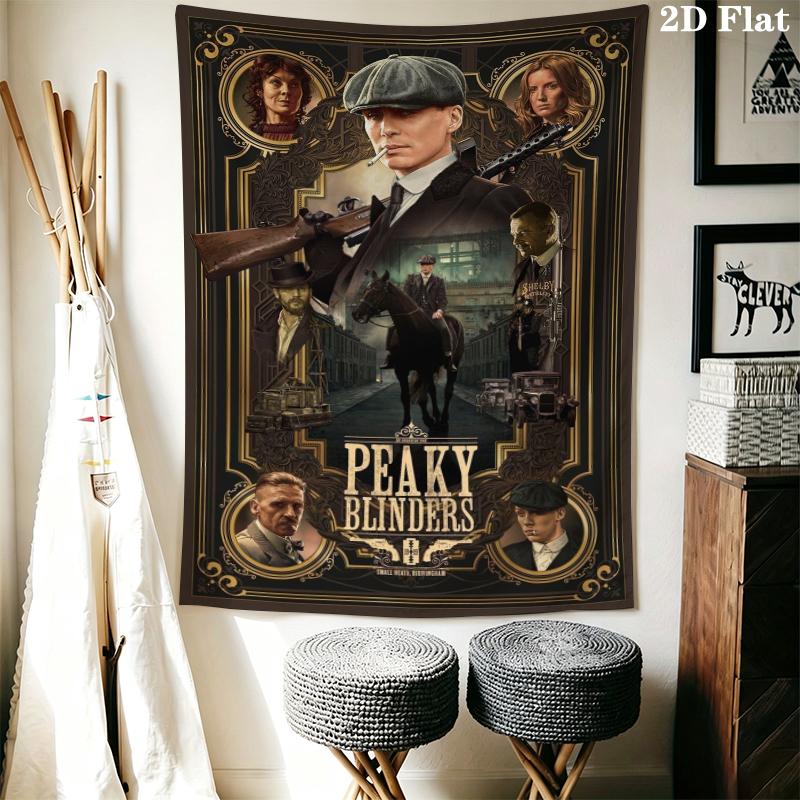Peaky Blinders Wall Tapestry Aesthetic Wall Hanging Printed Fabric Blanket Decorative Tapestries for Bedroom Living Room Home Decor