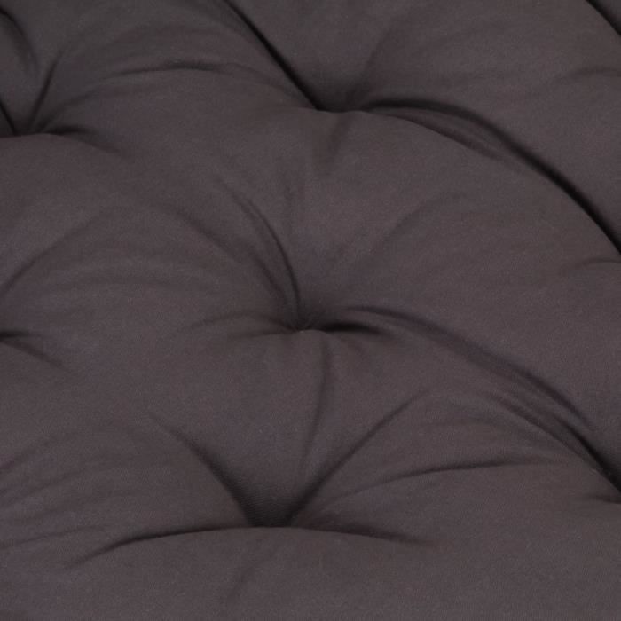 VidaXL Coussin de plancher de palette Coton 120x80x10 cm Anthracite