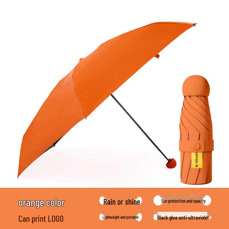 Custom Compact Dual-Use Anti-UV Umbrella, Mini Parasol for Sun and Rain