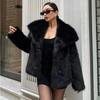 Faux Fur Coat Plush Fluffy Women's Jacket Woman Autumn Winter Outerwears White Red Gray Black Blends Coats