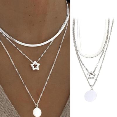 Damesketting Drie lagen Effen Kleur Holle Ketting Individueel Verstelbare Lengte Prom Dagelijkse Dating Nek
