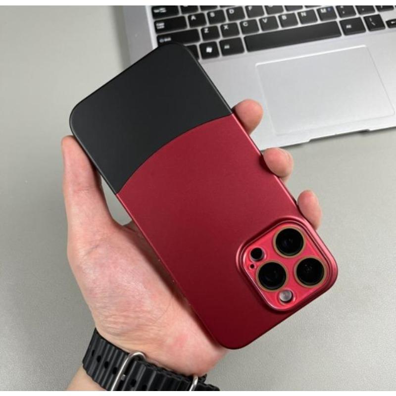 Geeignet für IPhone15, Oben und Unten gespleißte Zwei-in-Eins Handyhülle, Apple 14 Matte Hautgefühl, 13 Kristall Linsenschutz