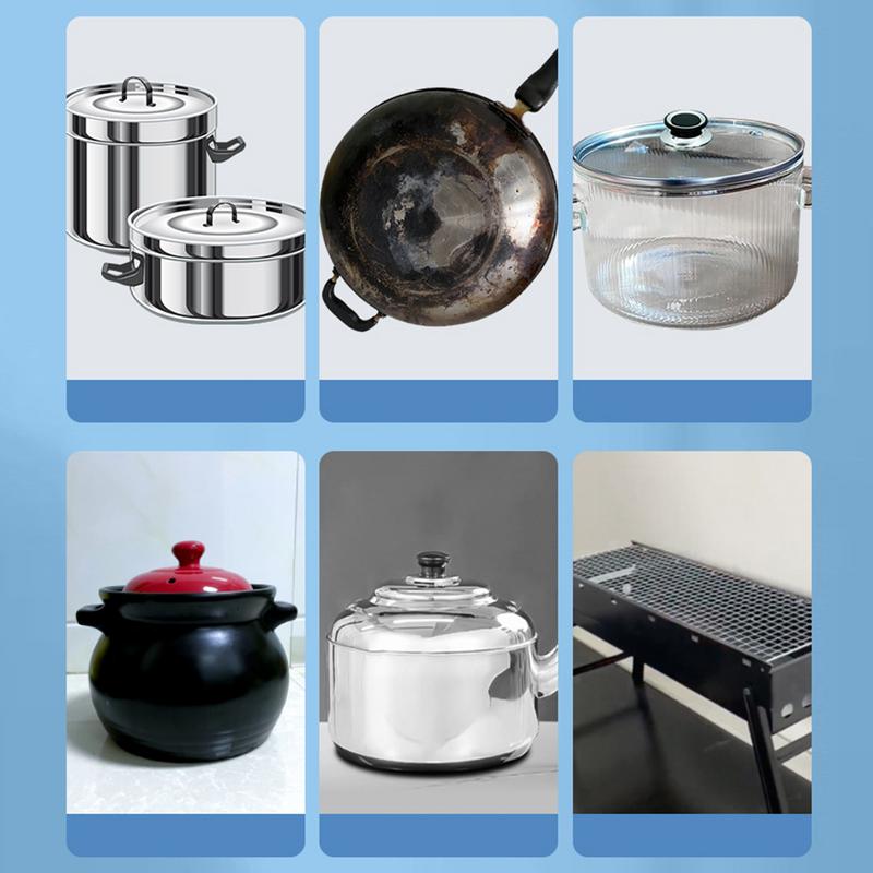 Pot Cleaner For Bottom Of Pans Pot Cleaning Stickers Pan Cleaner Rust Stain Remover Powerful Cookware Cleaning Paste Black