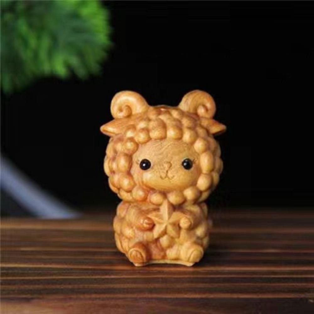 Mini Wood Carving Wood Carving Twelve Zodiac Wooden Zodiac Wood Little Animal Model  New Year Gift