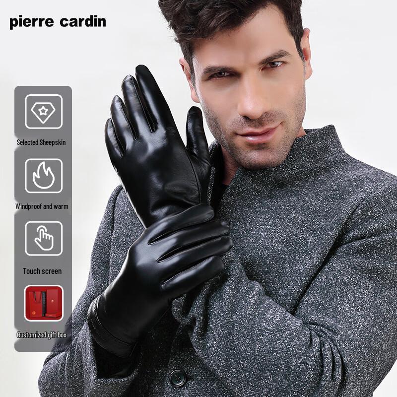 

Pierre Cardin Men s Winter Sheepskin Leather Gloves L