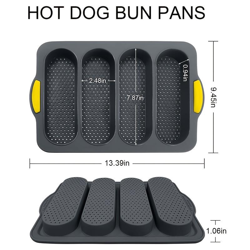 

1pc 4-Wave Baguette Baking Tray Mold | Silicone Hot Dog and Hamburger Toast Baking Tool, Suitable for Homemade серый