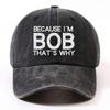 Unisex Adjustable Baseball Cap With Bob Letter Print - Lightweight Dad Hat Curved Brim Casual Outdoor Cap For Adults