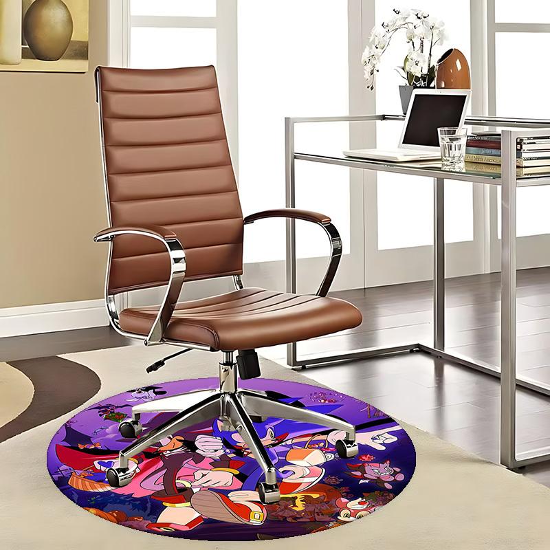 

1pc Sonic & Shadow Halloween Edition Round Carpet, Office Chair Mat, Non-Slip Rug, Seasonal Gift for Home Decor, Suitable for Office, Living Room, Bed 80cm by 80cm