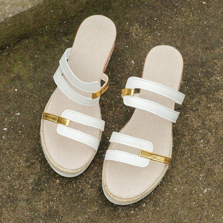 

Fashion Women s Slippers 2025 New Summer Casual Roma Platform Shoes Plus Size Woman Soft Leather Woven Wedge Sandals 36