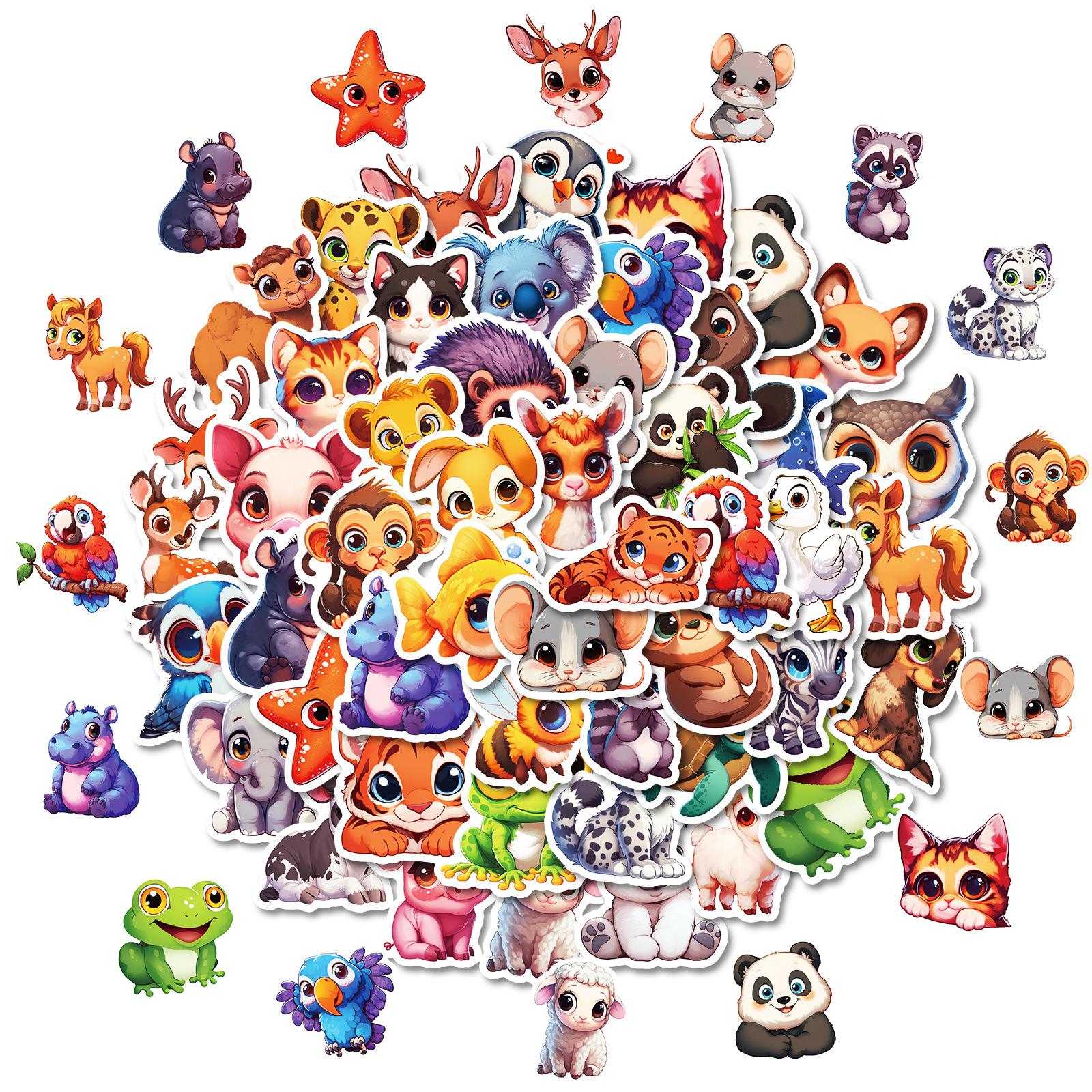 

50pcs Cute Big-eyed Animals Cartoon Graffiti Sticker DIY Phone Guitar Laptop Notebook Suitcase Waterproof Sticker Kids Toy Gifts
